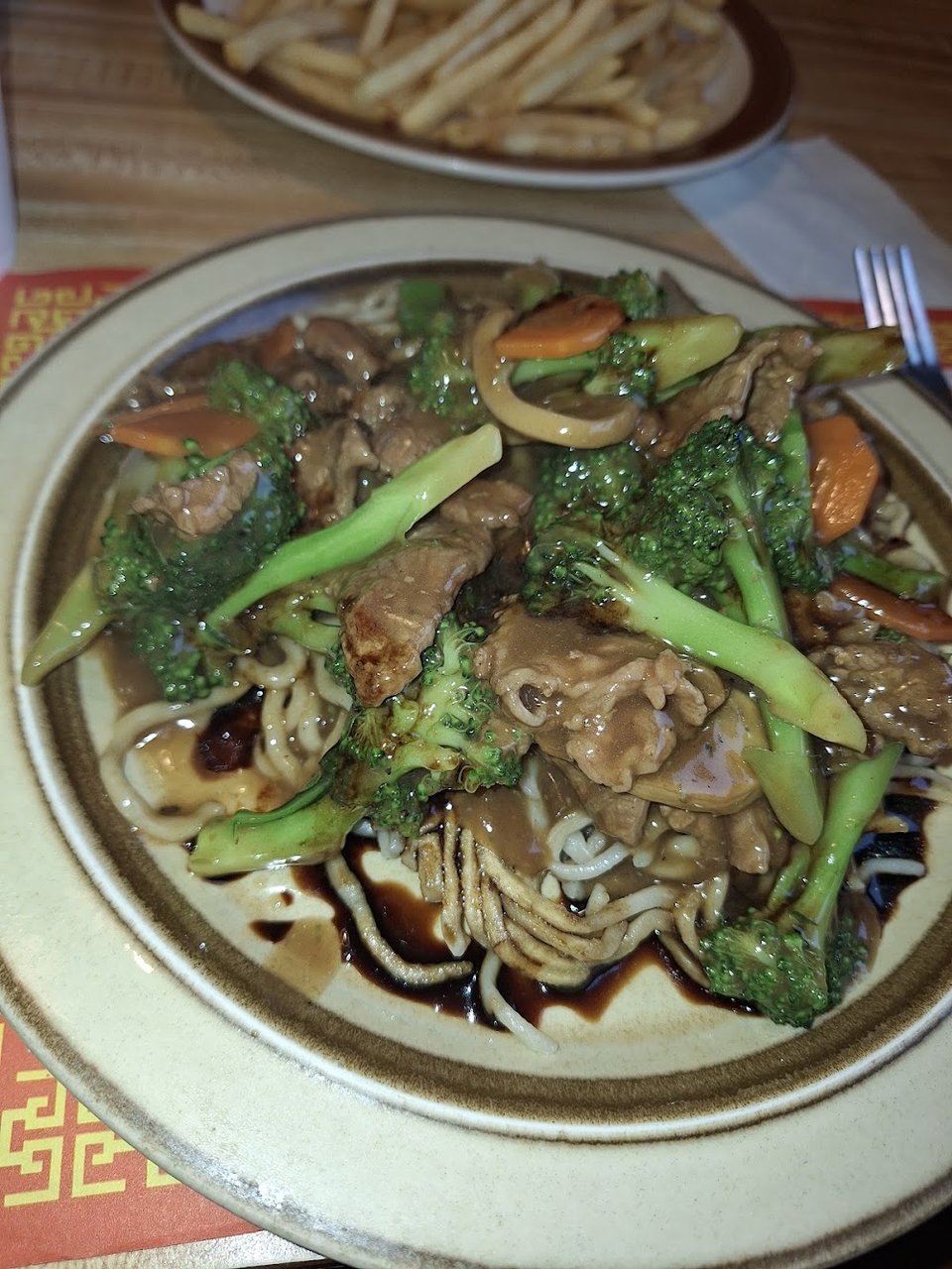 Restaurant menu listing soups, rice, and egg foo young.