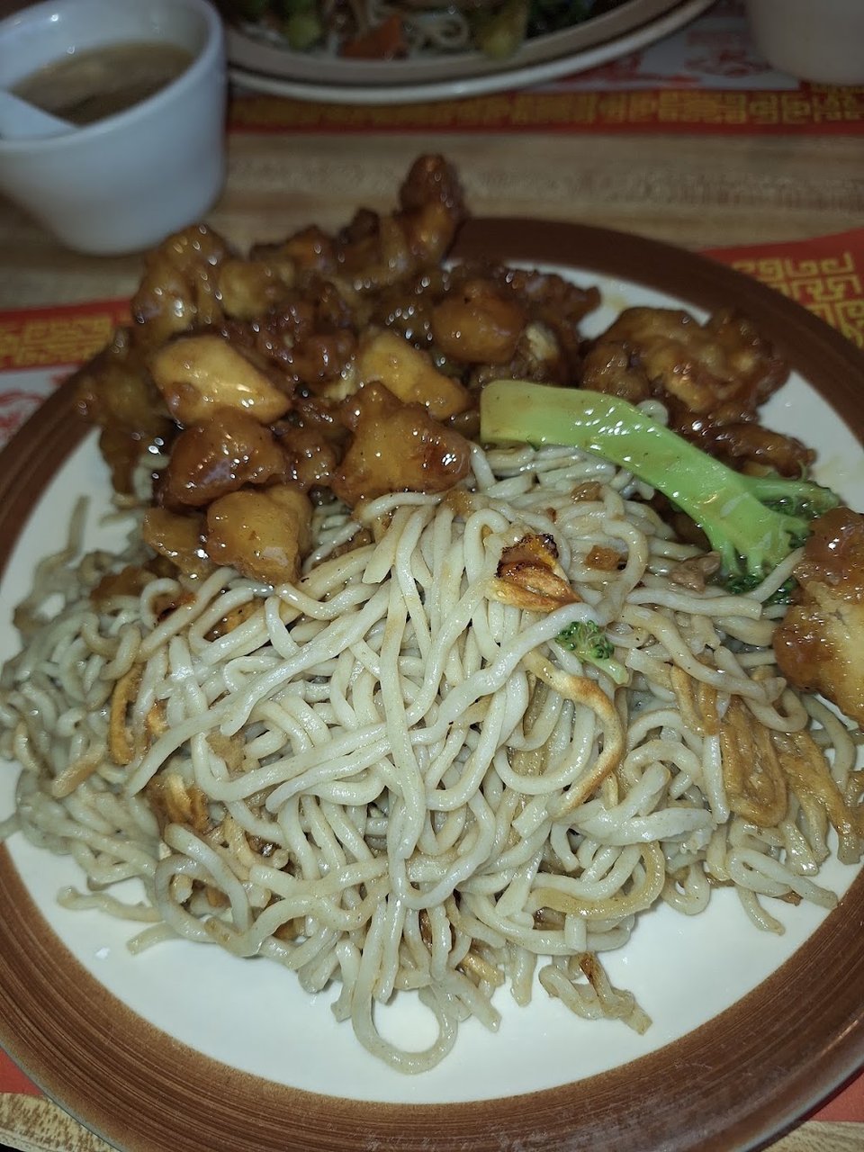 Restaurant menu listing soups, rice, and egg foo young.