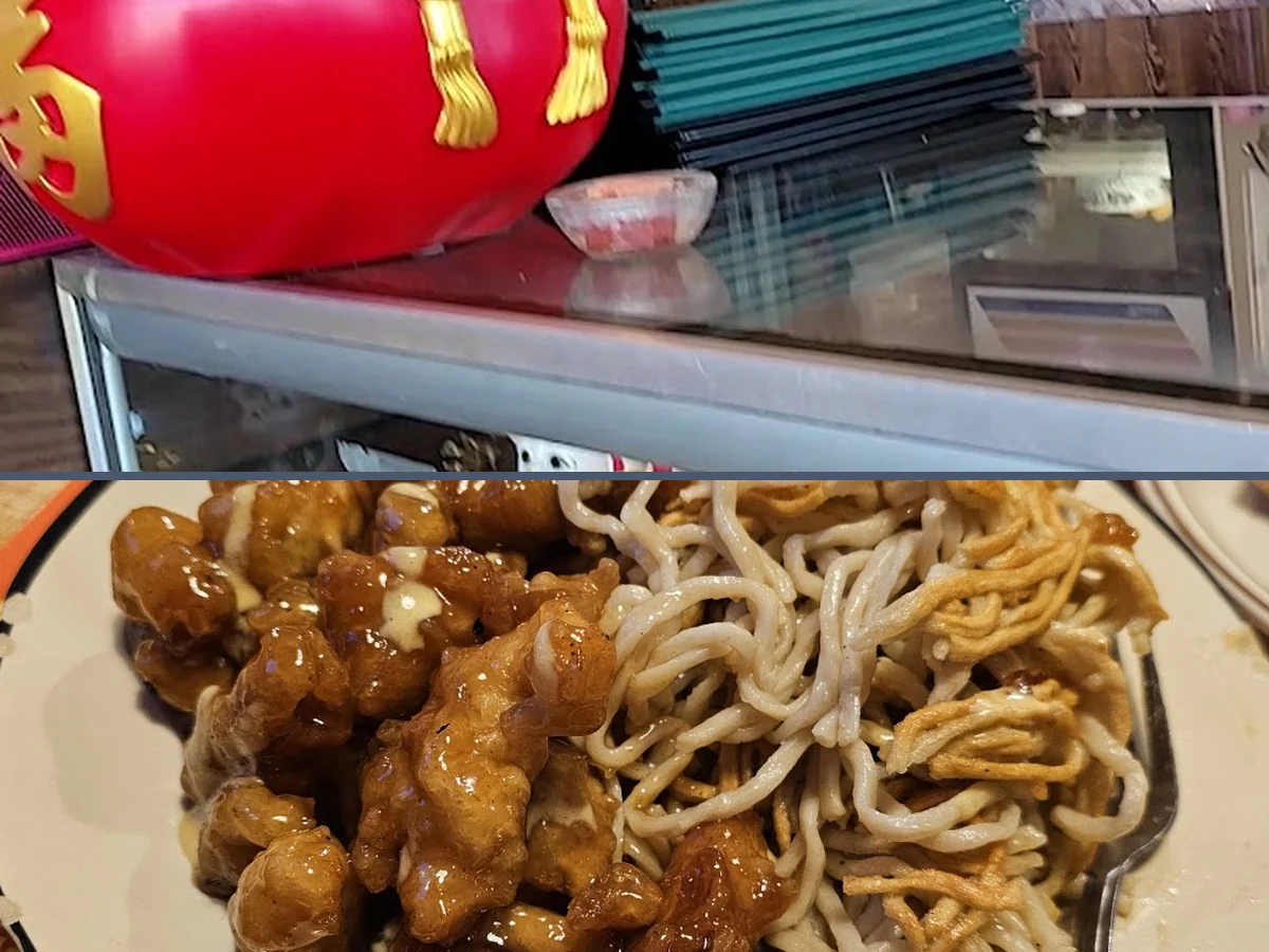 Takeout containers beside a casual dining counter.